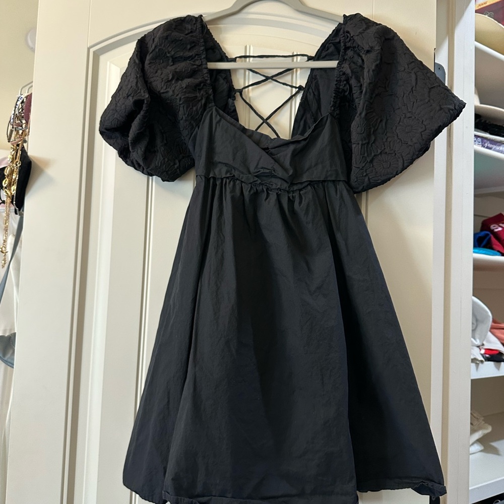 Black Puff Sleeve Dress
